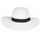 Chapeau Paille Femme Blanc Large Bord Capeline Eté Elégante Protection Soleil CHAPEAUX Nyls Création