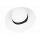 Chapeau Paille Femme Blanc Large Bord Capeline Eté Elégante Protection Soleil CHAPEAUX Nyls Création