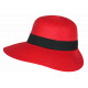 Chapeau paille femme rouge large bord asymétrique capeline été protection soleil CHAPEAUX Nyls Création