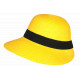 Chapeau Paille Femme Jaune Large Bord Asymétrique Capeline Eté Protection Soleil CHAPEAUX Nyls Création