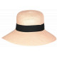 Chapeau Paille Femme Rose Large Bord Asymétrique Capeline Eté Protection Soleil CHAPEAUX Nyls Création