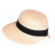 Chapeau Paille Femme Rose Large Bord Asymétrique Capeline Eté Protection Soleil CHAPEAUX Nyls Création