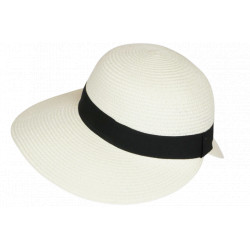 Chapeau Paille Femme Beige Large Bord Asymétrique Capeline Eté Protection Soleil CHAPEAUX Nyls Création