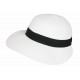 Chapeau Paille Femme Blanc Large Bord Asymétrique Capeline Eté Protection Soleil CHAPEAUX Nyls Création
