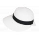 Chapeau Paille Femme Blanc Large Bord Asymétrique Capeline Eté Protection Soleil CHAPEAUX Nyls Création