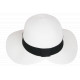Chapeau Paille Femme Blanc Large Bord Asymétrique Capeline Eté Protection Soleil CHAPEAUX Nyls Création