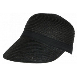 Visière paille femme noire casquette été protection soleil CHAPEAUX Nyls Création