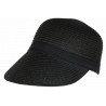 Visière paille femme noire casquette été protection soleil