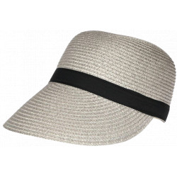 Visière Paille Femme Grise Casquette été Protection Soleil CHAPEAUX Nyls Création