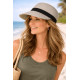 Visière Paille Femme Grise Casquette été Protection Soleil CHAPEAUX Nyls Création