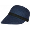 Visière Paille Femme Bleu Marine Casquette été Protection Soleil