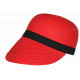 Visière Paille Femme Rouge Casquette été Protection Soleil CHAPEAUX Nyls Création