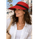 Visière Paille Femme Rouge Casquette été Protection Soleil CHAPEAUX Nyls Création