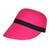 Visière Paille Femme Rose Fuchsia Casquette été Protection Soleil