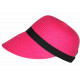 Visière Paille Femme Rose Fuchsia Casquette été Protection Soleil CHAPEAUX Nyls Création