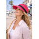 Visière Paille Femme Rose Fuchsia Casquette été Protection Soleil CHAPEAUX Nyls Création