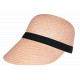 Visière Paille Femme Rose Clair Casquette été Protection Soleil CHAPEAUX Nyls Création