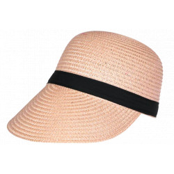 Visière Paille Femme Rose Clair Casquette été Protection Soleil CHAPEAUX Nyls Création