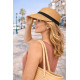 Visière Paille Femme Marron Casquette été Protection Soleil CHAPEAUX Nyls Création