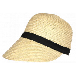 Visière Paille Femme Marron Clair Casquette été Protection Soleil CHAPEAUX Nyls Création