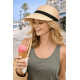 Visière Paille Femme Marron Clair Casquette été Protection Soleil CHAPEAUX Nyls Création