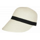 Visière Paille Femme Beige Clair Casquette été Protection Soleil CHAPEAUX Nyls Création