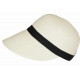Visière Paille Femme Beige Clair Casquette été Protection Soleil CHAPEAUX Nyls Création