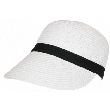 Visière Paille Femme Blanche Casquette été Protection Soleil CHAPEAUX Nyls Création