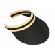 Visiere femme paille noire et beige large bord protection soleil ete plage CASQUETTES Nyls Création