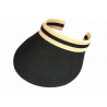 Visiere femme paille noire et beige large bord protection soleil ete plage