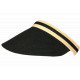 Visiere femme paille noire et beige large bord protection soleil ete plage CASQUETTES Nyls Création