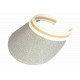 Visiere Femme Paille Grise et Beige Large Bord Protection Soleil Ete Plage CASQUETTES Nyls Création