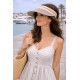 Visiere Femme Paille Grise et Beige Large Bord Protection Soleil Ete Plage CASQUETTES Nyls Création