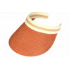 Visiere Femme Paille Orange Rouille et Beige Large Bord Protection Soleil Ete Plage