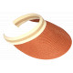 Visiere Femme Paille Orange Rouille et Beige Large Bord Protection Soleil Ete Plage CASQUETTES Nyls Création