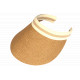 Visiere Femme Paille Marron Camel et Beige Large Bord Protection Soleil Ete Plage CASQUETTES Nyls Création