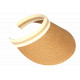 Visiere Femme Paille Marron Camel et Beige Large Bord Protection Soleil Ete Plage CASQUETTES Nyls Création