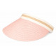 Visiere Femme Paille Rose Pastel et Beige Large Bord Protection Soleil Ete Plage CASQUETTES Nyls Création