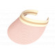 Visiere Femme Paille Rose Pastel et Beige Large Bord Protection Soleil Ete Plage CASQUETTES Nyls Création