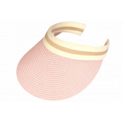 Visiere Femme Paille Rose Pastel et Beige Large Bord Protection Soleil Ete Plage CASQUETTES Nyls Création