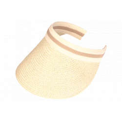 Visiere Femme Paille Beige Naturel Large Bord Protection Soleil Ete Plage CASQUETTES Nyls Création