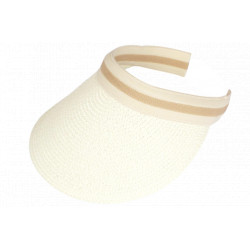 Visiere femme paille ecrue beige clair ivoire large visiere soleil ete plage naturel chic CASQUETTES Nyls Création