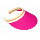 Visiere Femme Rose Fuchsia et Beige en Paille Large Bord Protection Soleil Ete Plage CASQUETTES Nyls Création
