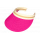 Visiere Femme Rose Fuchsia et Beige en Paille Large Bord Protection Soleil Ete Plage CASQUETTES Nyls Création