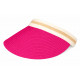 Visiere Femme Rose Fuchsia et Beige en Paille Large Bord Protection Soleil Ete Plage CASQUETTES Nyls Création