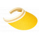 Visiere Femme Jaune en Paille Large Bord Protection Soleil Ete Plage CASQUETTES Nyls Création