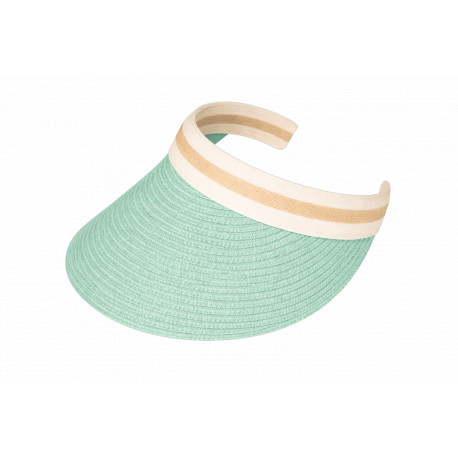 Visiere Femme Turquoise en Paille Large Bord Protection Soleil Ete Plage CASQUETTES Nyls Création