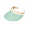 Visiere Femme Turquoise en Paille Large Bord Protection Soleil Ete Plage