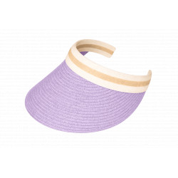 Visiere Femme Violette Lavande en Paille Large Bord Protection Soleil Ete Plage CASQUETTES Nyls Création