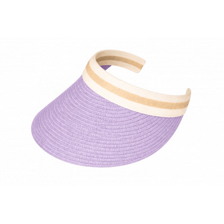 Visiere Femme Violette Lavande en Paille Large Bord Protection Soleil Ete Plage CASQUETTES Nyls Création